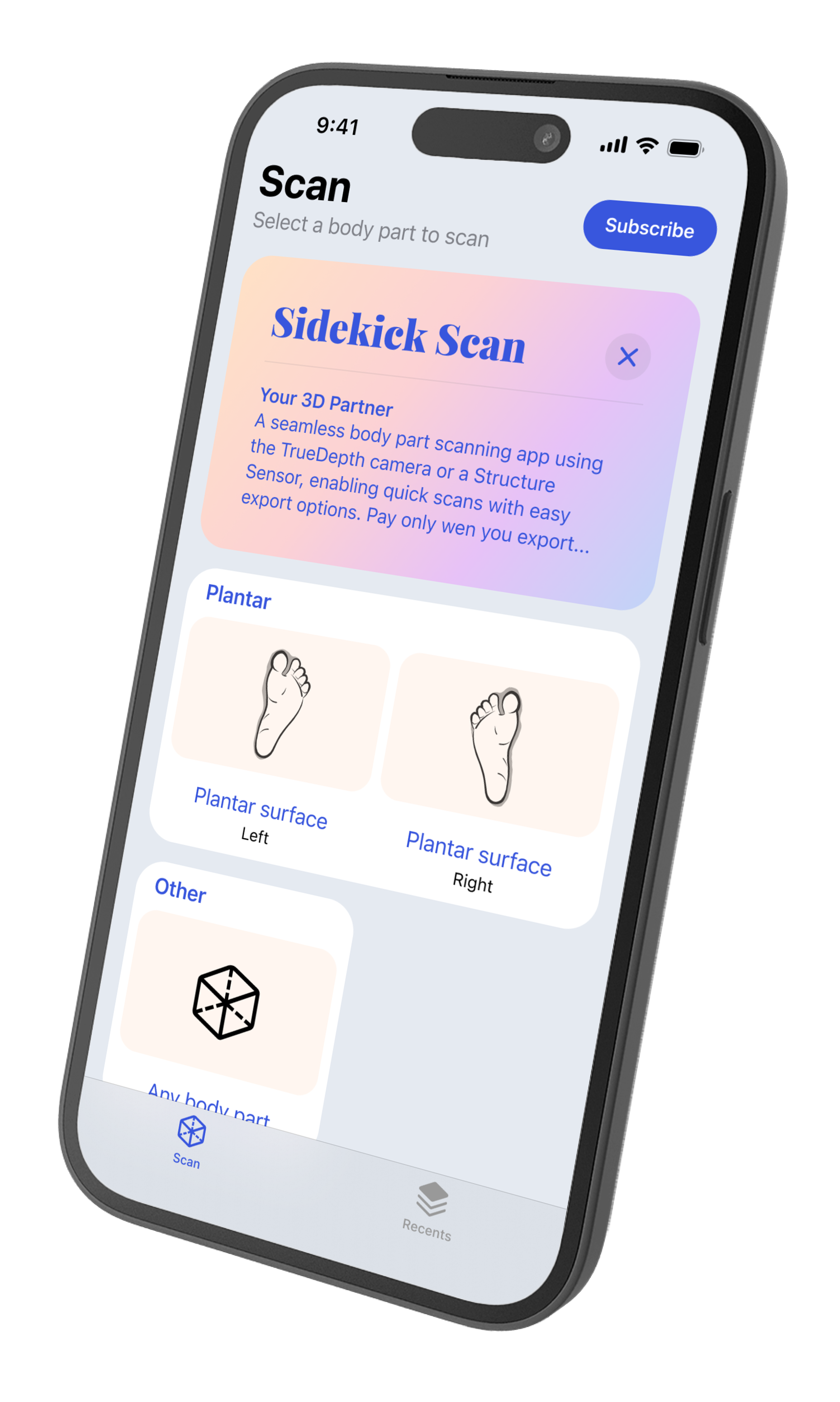 3D-Sidekick App on iPhone